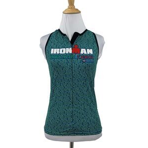 Santini Ironman Ireland Cork Jersey Tank Womens M Medium Made Italy Teal Shirt